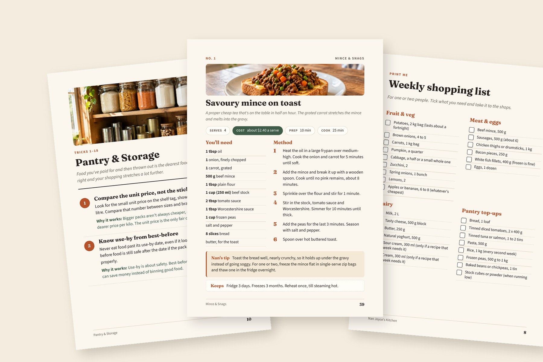 Pages from inside Nan Joyce's Kitchen